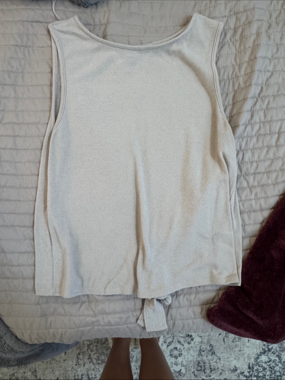 Women's Sleeveless Tie-back Tank Top - Cream